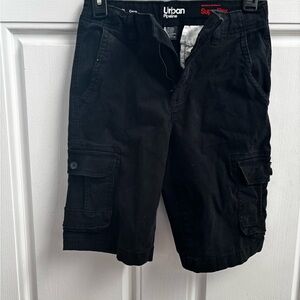Urban Pipeline Black Cargo Shorts - Classic Knee Length